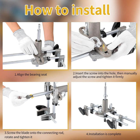 Rugged Door Mortise Lock Jig Kit For Easy Lock Installation On Wooden Doors With 18mm 22mm 25mm Tungsten Steel Cutters, Adjustable Slides, Anti Slip Mat, 45 By 34 Cm Mortising Jig, No Fuss Door Hole Opener For Carpenters.
