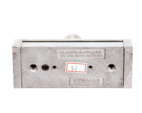 Front view of Beefy Hinge Assembly KE00597 4 for KDM60T CT KGL 25T, durable steel OEM replacement part for industrial equipment.