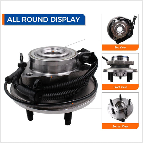 Set Of 2 Front Wheel Hub Bearing Assemblies For Ford Explorer 2006 To 2010 And Explorer Sport Trac 2007 To 2010 Plus Mercury Mountaineer 5 Lug With ABS Drop In Replacement Ready To Roll Smooth Ride Quiet Operation multiple views