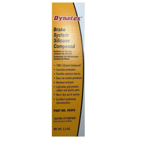 Dynatex Brake System Silicone Lubricant Compound 5.3 Oz Tube For Auto And Marine Use Pro Grade Formula Prevents Squeaks And Wear