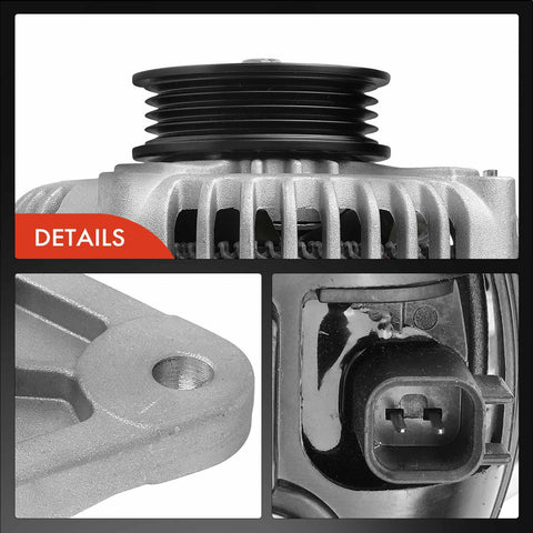 Close-up of Alternator Replacement For Chrysler PT Cruiser 2006 2007 2008 2009 2.4L Turbo 136 Amp 12 Volt 5034702AA