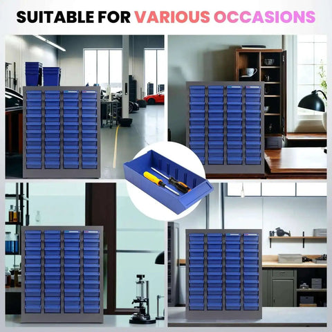 40 Drawer Metal Parts Storage Cabinet With Alloy Steel Frame And Removable ABS Bins in various settings