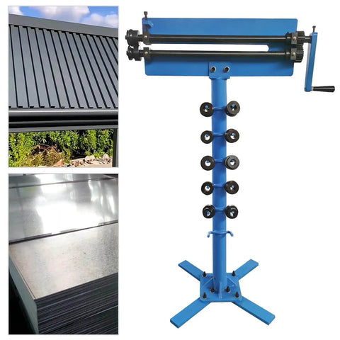 Heavy Duty Bead Roller For Sheet Metal Fabrication, Manual Beading Tool With 12 Dies, 19.29 Inch Throat Depth, Stand Included