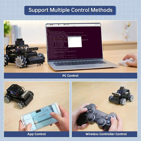 AI Robot Car Kit With ChatGPT Powered Large AI Models And 3D Depth Camera for Mecanum Wheel Chassis with various control methods
