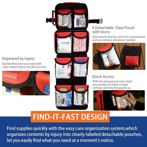 Essential 418 Piece First Aid Kit For Home Travel Camping Hiking And Outdoor Emergencies With Tear Resistant Survival Supplies