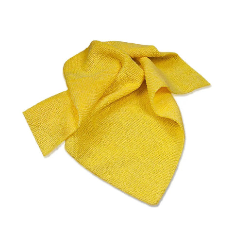 Yellow Edgeless 200 GSM Microfiber Cleaning Cloth 12x12in from 50 Pack with Dispenser
