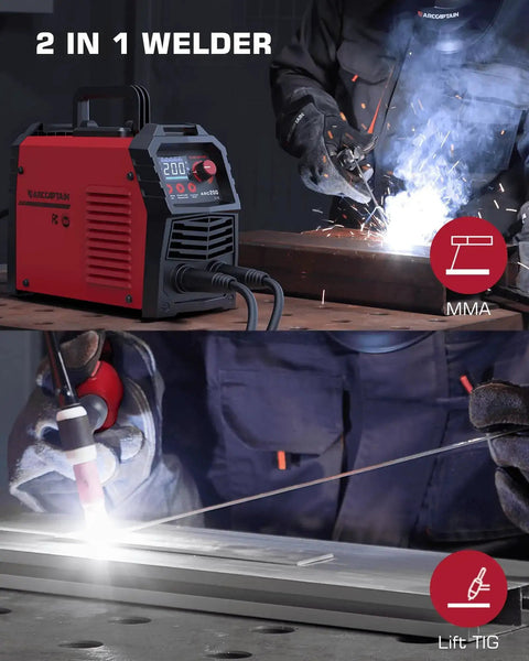 Dual Arc And Lift TIG Welder With Synergic Control, 200A MMA Inverter Welder, 110V And 220V Portable Machine in use
