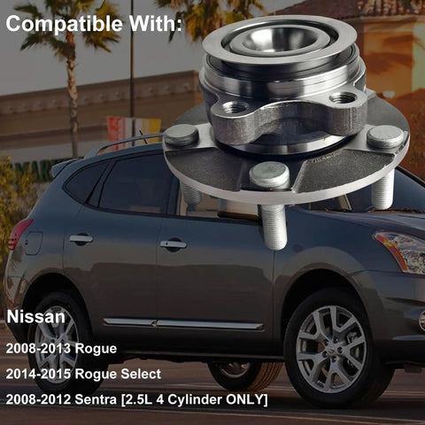 Beefed-Up Front Wheel Hub And Bearing Assembly Set With ABS For 2008 2013 Rogue 2014 2015 Rogue Select And 2008 2012 Sentra