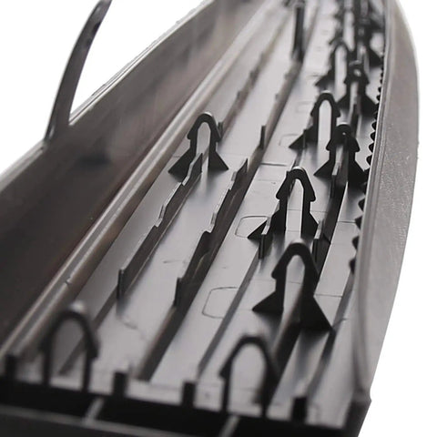 Close-up of Ford F150 Tailgate Molding Cap Replacement 2009 To 2014 Styleside PP Plastic, emphasizing underside hooks.