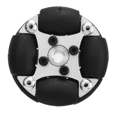 38mm Double Aluminum Omni Wheel With Metal Hubs For Small Robot Cars And Robot Platforms Includes One Metal Hub And Wrench Durable 8 PU Coated Wheels