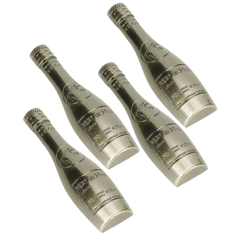 Wine Bottle Shaped Cabinet Drawer Knobs 4-Piece Set Made From Zinc Alloy Vintage Retro Style Blue Ancient Finish Perfect for Kitchen Cabinets Cupboards and Drawers Durable Hardware for Homes