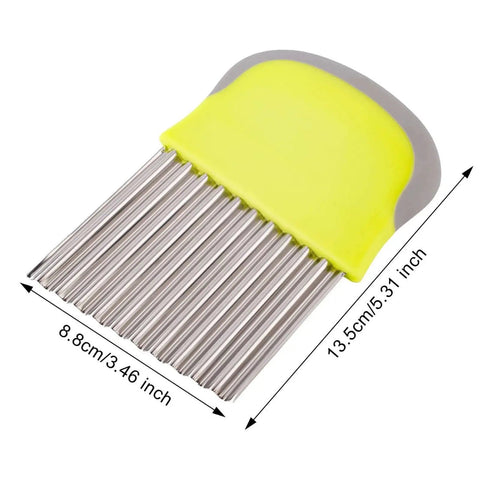 Crinkle Cutter Knife For Wavy Fries And Veggies Stainless Steel Potato Slicer Chopper For Potatoes Carrots And Chips Easy Kitchen Tool