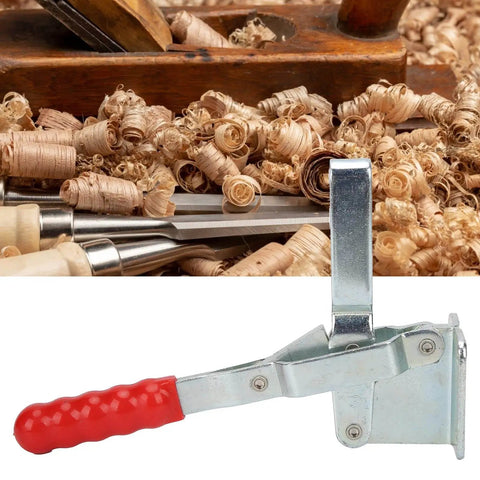 Built Tough Quick Release Vertical Toggle Clamp For Woodworking Jigs And Fixtures, 370Kg Clamping Force, Galvanized Steel Build.