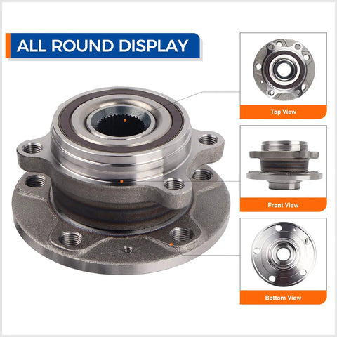 2 Pack Front Wheel Bearing Hub Assembly For Audi And Volkswagen With ABS Fits A3 Quattro multiple angle views