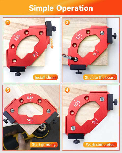 7 Piece Router Corner Radius Template Kit With 18 Radius Angles In Aluminum Alloy 3 In 1 Radius Jig Router Templates Pro Grade