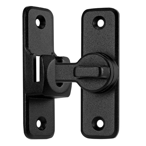 Matte Black 90 And 180 Degree Barn Door Latch Lock, Zinc Alloy Flip Latch for cabinets, right angle door lock.