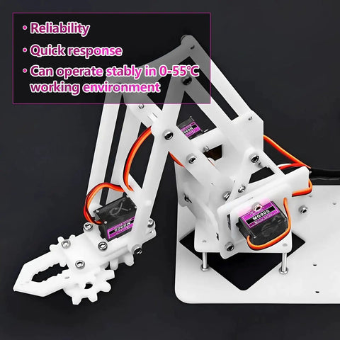 Five Pack 9g Micro Servo Motors With Metal Gears For DIY Smart Robots And RC Toys on robotic arm structure