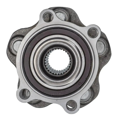 Front view of Front Hub Bearing Assembly For 2009-2014 Nissan Murano 5-Lug ABS Sensor, Bolt-On Direct Fit, 29-Spline Ball