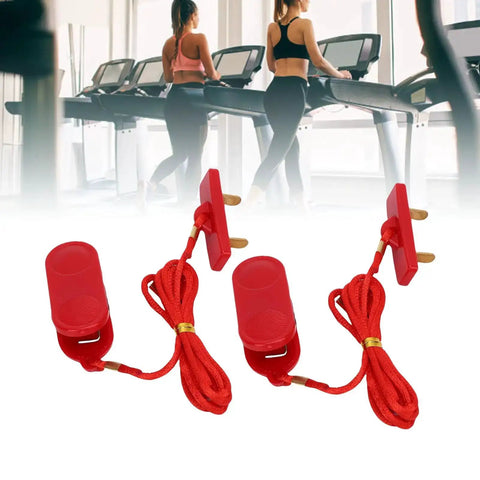 Two Pack Universal Treadmill Safety Key Emergency Stop Switch, red ABS, lightweight portable for quick stop during workouts