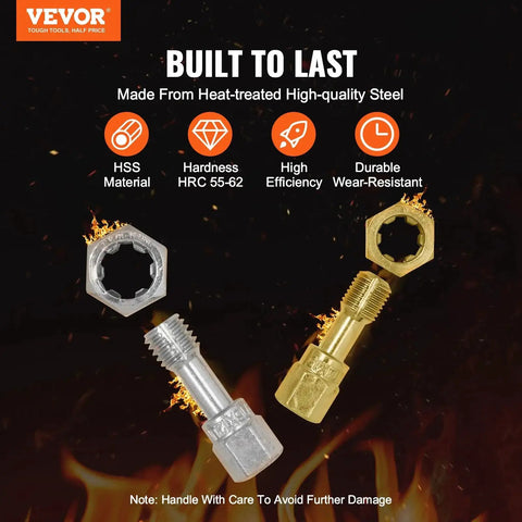Heat treated steel bolts from Premium 61 Piece Thread Restorer Kit With UNC UNF And Metric Thread Chaser Set VEVOR