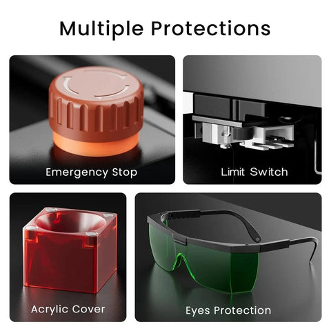 Close-up of Ray5 Mini Laser Engraver Pro Grade Dope With Ultra Fine 0.04mm Spot And 12000mm Per Minute Speed Safety Features