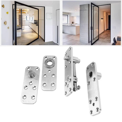 Hidden Door Pivot Hinge With 360 Degree Rotation Heavy Duty Stainless Steel Concealed Door Hardware For Bookcases And Wood Doors 600 Lbs Load Capacity Brushed Finish By Marhynchus