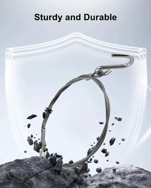 Trailer Breakaway Cable Assembly For A-60 Brake Actuator Disc And Drum, 17 Inch Effective Length And 40 Inch Total, on rocky surface