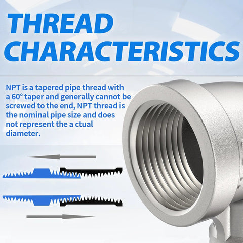 ChillWaves 304 stainless steel pipe fitting, 90-degree elbow, 1/2 in NPT male x 1/2 in NPT female, 3-pack