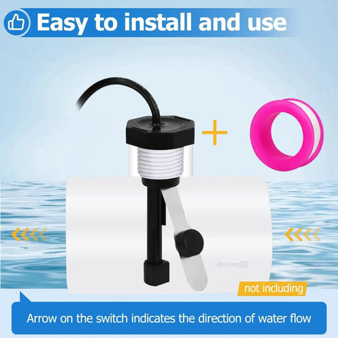 GLX-FLO-RP Flow Switch Assembly for Hayward Goldline Aquarite Salt Systems with 15-foot cable and metal sensor