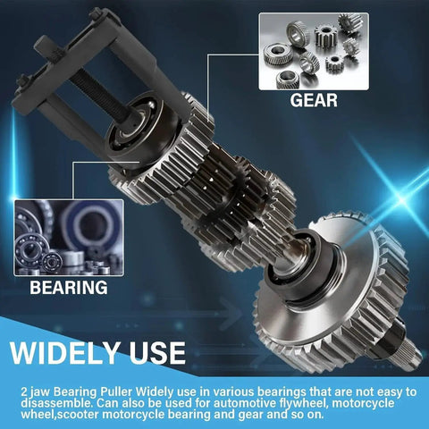 2 Jaw Bearing Puller Adjustable 30mm to 90mm For Removal Of Small Bearings, Gears, Pulleys And Flywheels, gear and bearing image