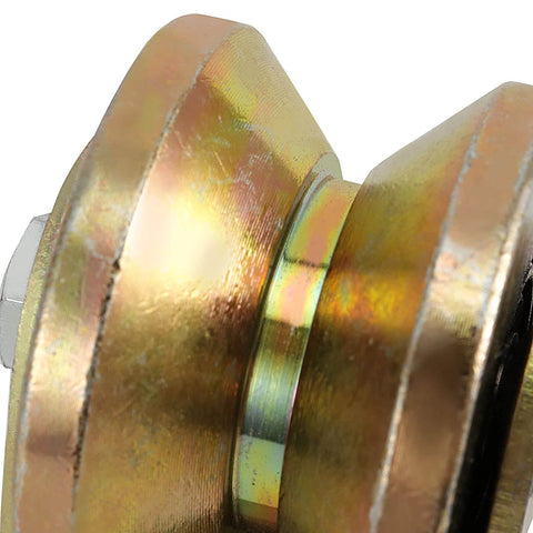 Close-up of Heavy Duty 2 Inch V Groove Wheel Gate Caster For Sliding Gates Built To Haul Up To 660 Lb Capacity Rigid Roller