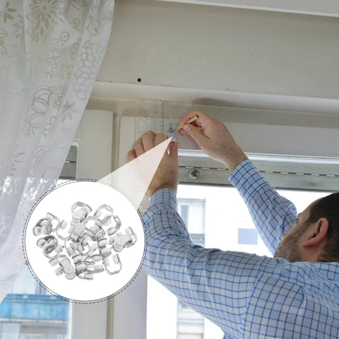 Man installing 25 Pack Folding Door Sliding Rollers With Metal Track Wheels For Heavy Duty Doors Curtain Pulley Hardware Set.