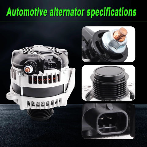 Close-up of Alternator Replacement For Chevy Silverado 2015-2019, Express 2021-2023 showing connections and pulley