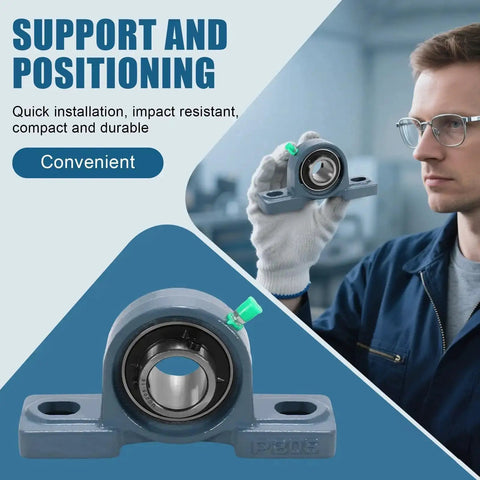 Two Pack UCP205-16 Pillow Block Bearing 1 Inch Beefy Heavy Duty Self Aligning Mounted Ball Bearing With Solid Cast Iron Base