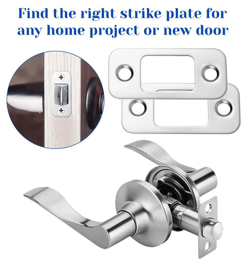 2 Pack Door Lock Plate Strike Plates For Exterior Doors One Inch By Two And One Quarter Inch Beefed Up Stainless Steel Backplates