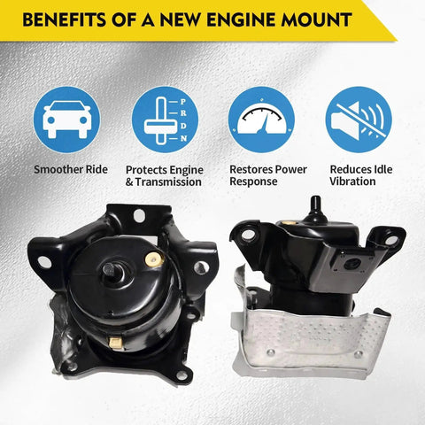Front Left And Right Engine Mount Set For 2014 2018 Chevrolet Silverado 1500 And GMC Sierra 1500, 2015 2020 Tahoe Suburban Yukon Escalade, Bolt In OEM Replacement 84175583 84175582 Includes One Left And One Right Mount, with benefits icons.