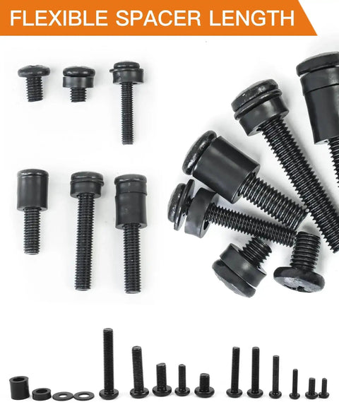 All In One TV Wall Mount Hardware Kit With Box M4 M5 M6 M8 Screws Washers Spacers For VESA Mounting Replacement Set close-up