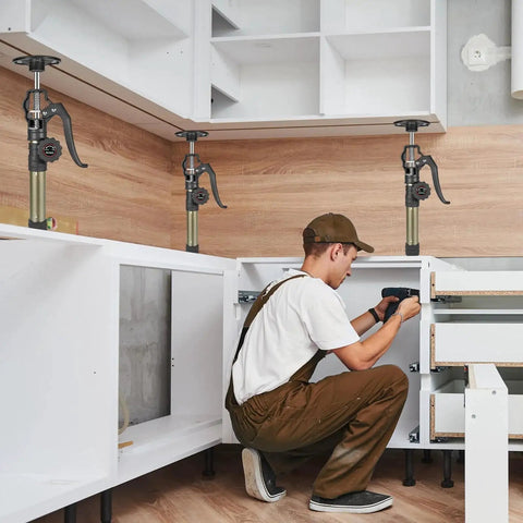 Cabinet Jacks 3rd Hand Pole Extends 12.6 To 23.6 In Supports 156 Lbs 2 Pack used for cabinet installation