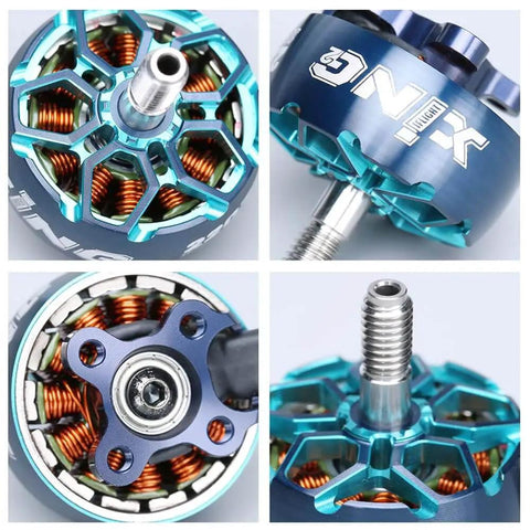 XING2 2207 FPV Brushless Motors 1855KV 6S Four Pack Aluminum Construction for FPV Racing Drones Close-up View