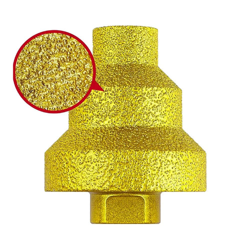 Diamond Brazed Step Drill Bit Set 20mm 35mm 50mm Cone Core Bits for Concrete Tile Marble Gold Finish, Threaded Cone