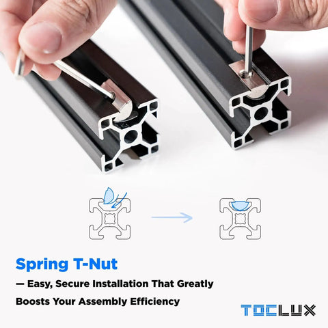 10 Sets Black 4040 Aluminum Extrusion Corner Bracket Kit with T-nuts for 40 T Slot extrusion in assembly process