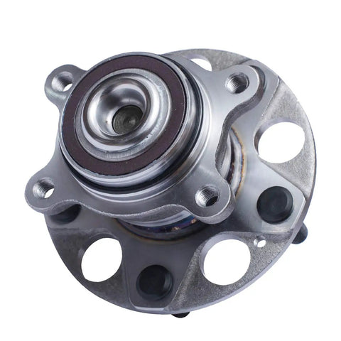 Close-up view of a rear wheel bearing and hub assembly for Honda Civic 2006-2011 and Acura CSX 2006-2011. OEM grade with ABS.