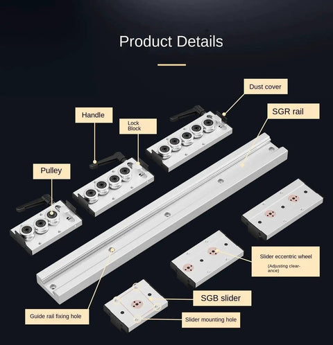 Linear Motion Slide Rails With One Rail And Two SGB20-4 Ball Bearing Blocks For CNC DIY And 3D Printer SGR20 1000mm
