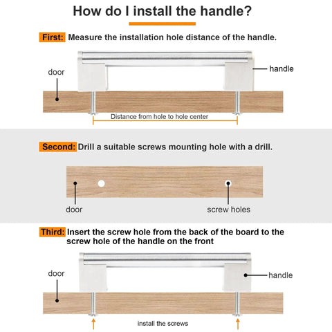 Installation guide for 10 Pack 5 Inch Cabinet Pulls Brushed Nickel Finish With Stainless Steel Tubes For Kitchen Cabinets.