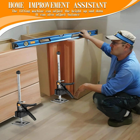 Labor Saving Arm Jack for Construction and Furniture Lifting 10 Inch Lift 300lb used to adjust cabinet height