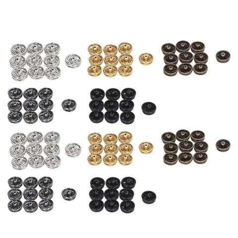 100 Pack 5mm Mini Metal Snap Buttons Sew On Fasteners in 5 Colors for Clothing, Accessories, Dolls and Craft Projects