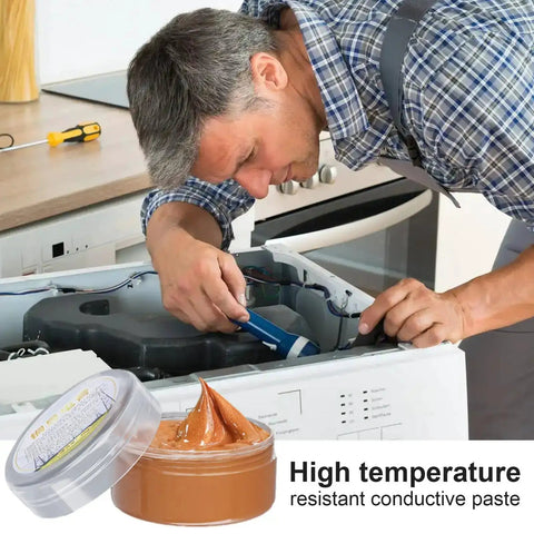 Man applying Copper Grease High Temp Electrical Contact Lubricant Dope Conductive Paste With Strong Adhesion Multipurpose Anti Seize For Auto Electronics And Construction 30g to appliance.
