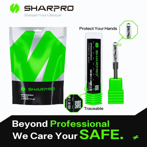Pro Grade High Precision Spiral Upcut Router Bit With One Quarter Inch Shank For Woodworking And Plastic, SHARPRO packaging