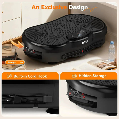 Full Body Vibration Plate Shake Platform for Home Gym 300 lbs capacity with storage and cord hook