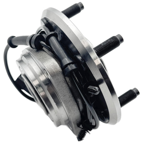Close-up of front wheel bearing and hub assembly for Wrangler 2011-2018 4WD 5 lug with ABS, direct fit OE quality replacement, side view